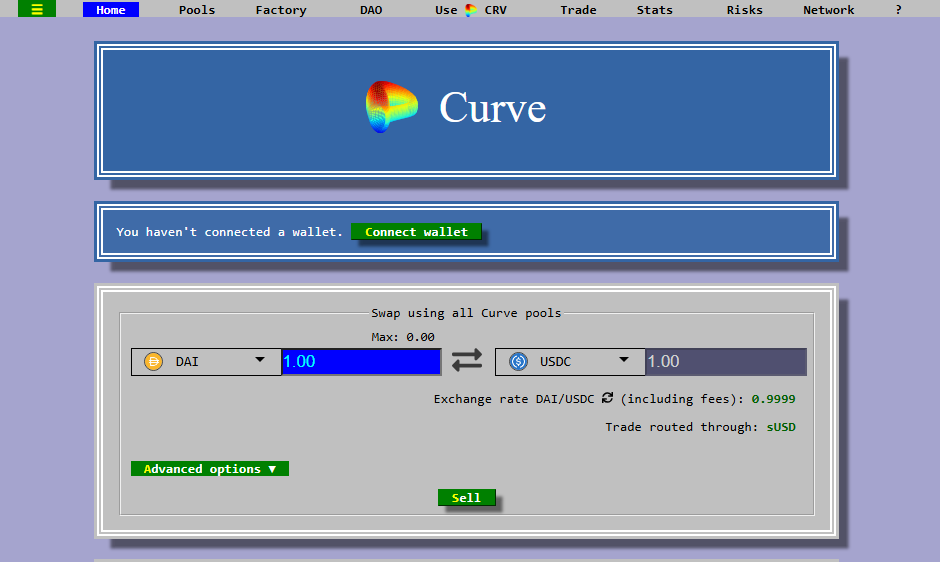 Curve Swap Liquidity Pools