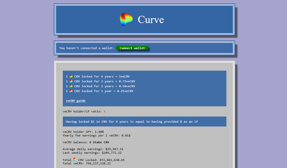 Curve Swap Interface
